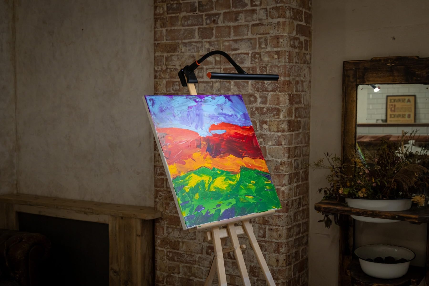 Daylight Company Easel Lamp Go – lampa artystyczna LED premium z 95+ CRI, 3-stopniowy ściemniacz, kabel USB C i wbudowany akumulator zapewnia doskonałe odwzorowanie kolorów i nieprzerwane światło
