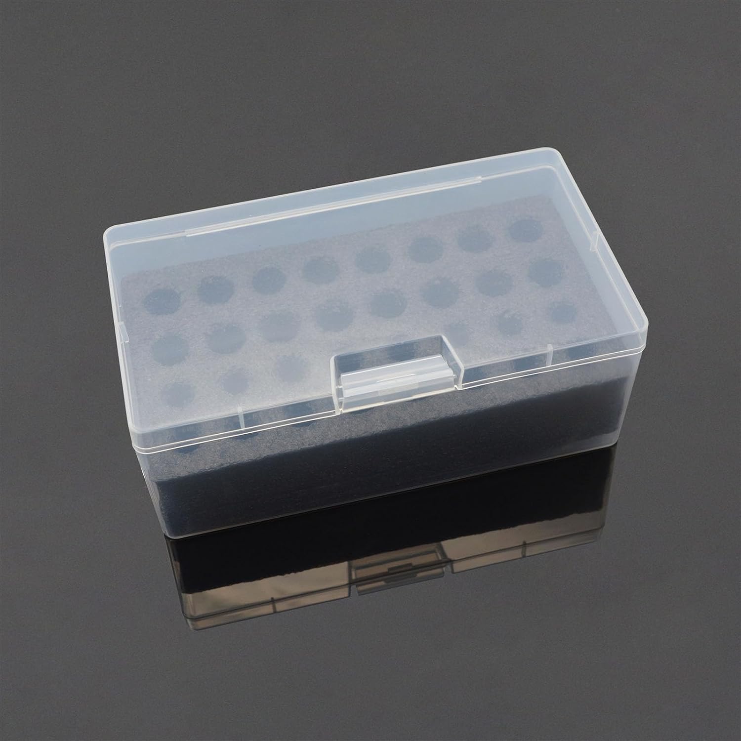 Clear Battery Case Anti Shock PP Organiser Sleeve Box 16 Individual Slots for AA 3A Types User Friendly Case