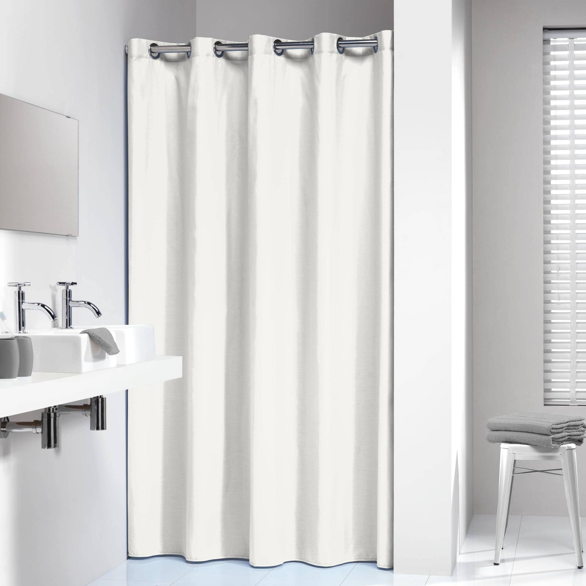 Sealskin Coloris, Rideau de douche, Polyester, Coton, Blanc