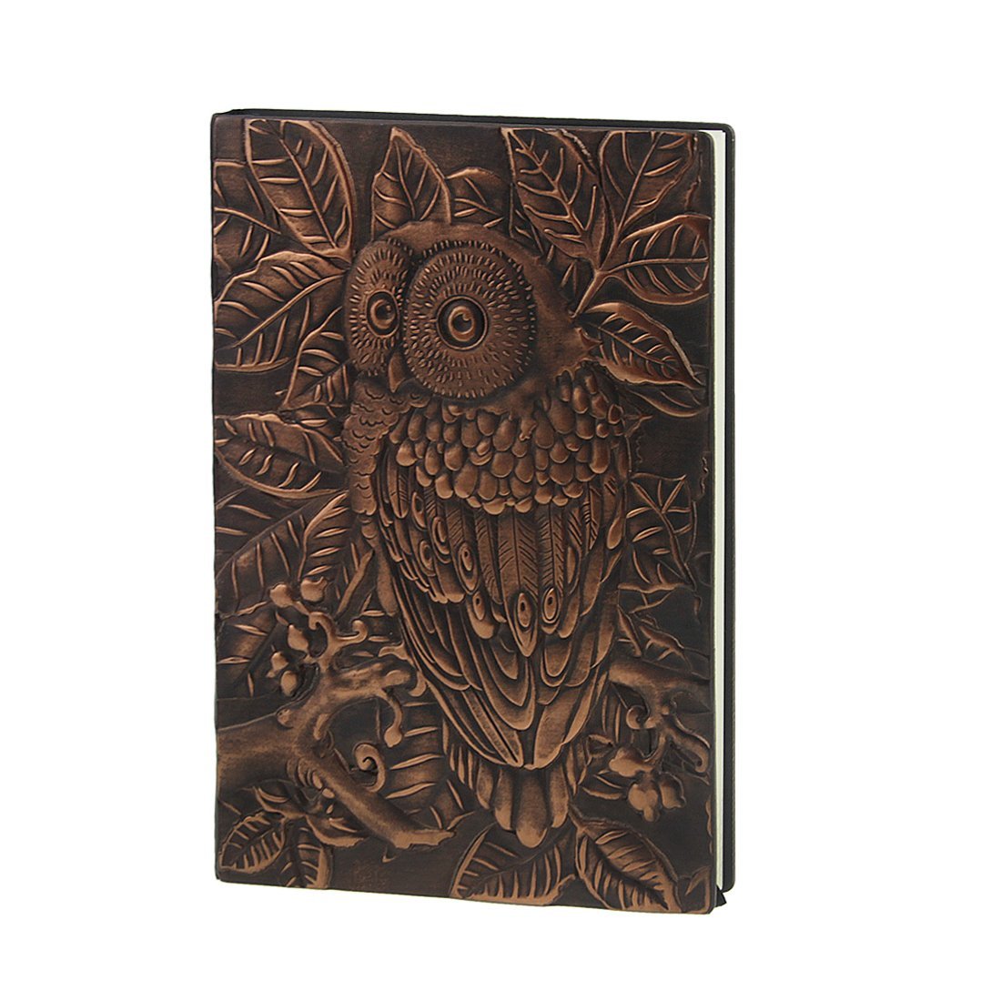 El Cuaderno de la Muerte, Búho de Piel sintética con Relieve Bronce, tamaño A5