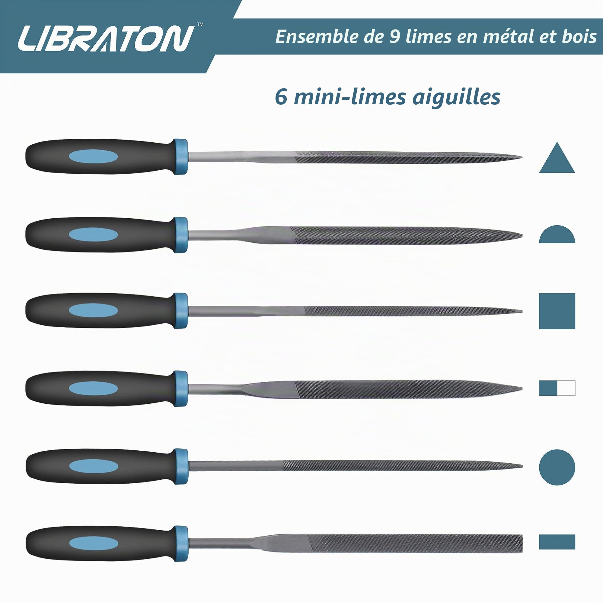 LIBRATON 9 Pièces Lime Métal, Limes à Aiguilles, Limes à Métaux