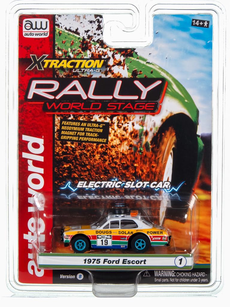 AUTO World Xtraction Rally World Stage SC393 Slot Car 1975 Car Escort SR B