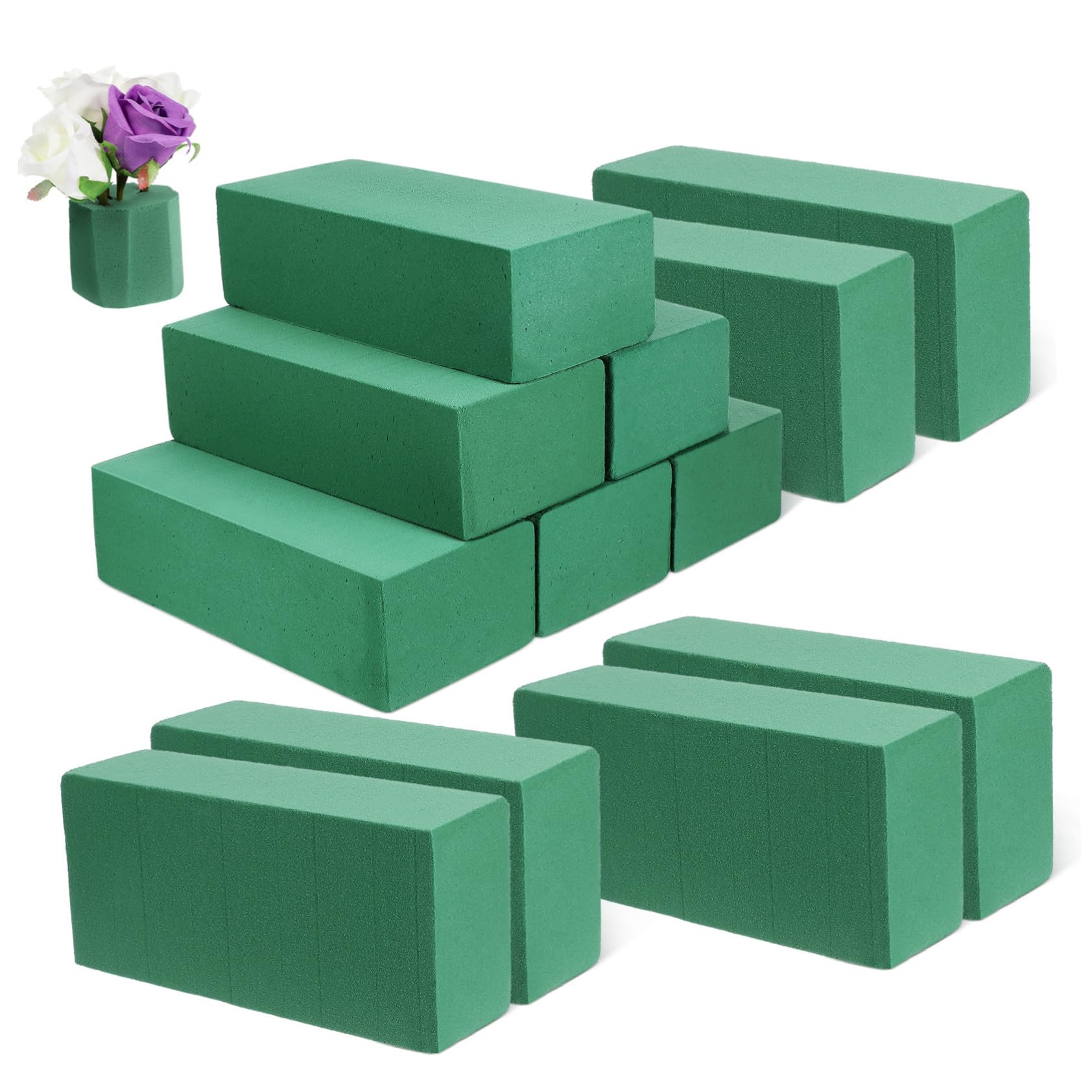 ARTIBETTER Flower Arrangement Foam Wet Floral Mud 12 Pcs Floral Foam Blocks Florist Supplies