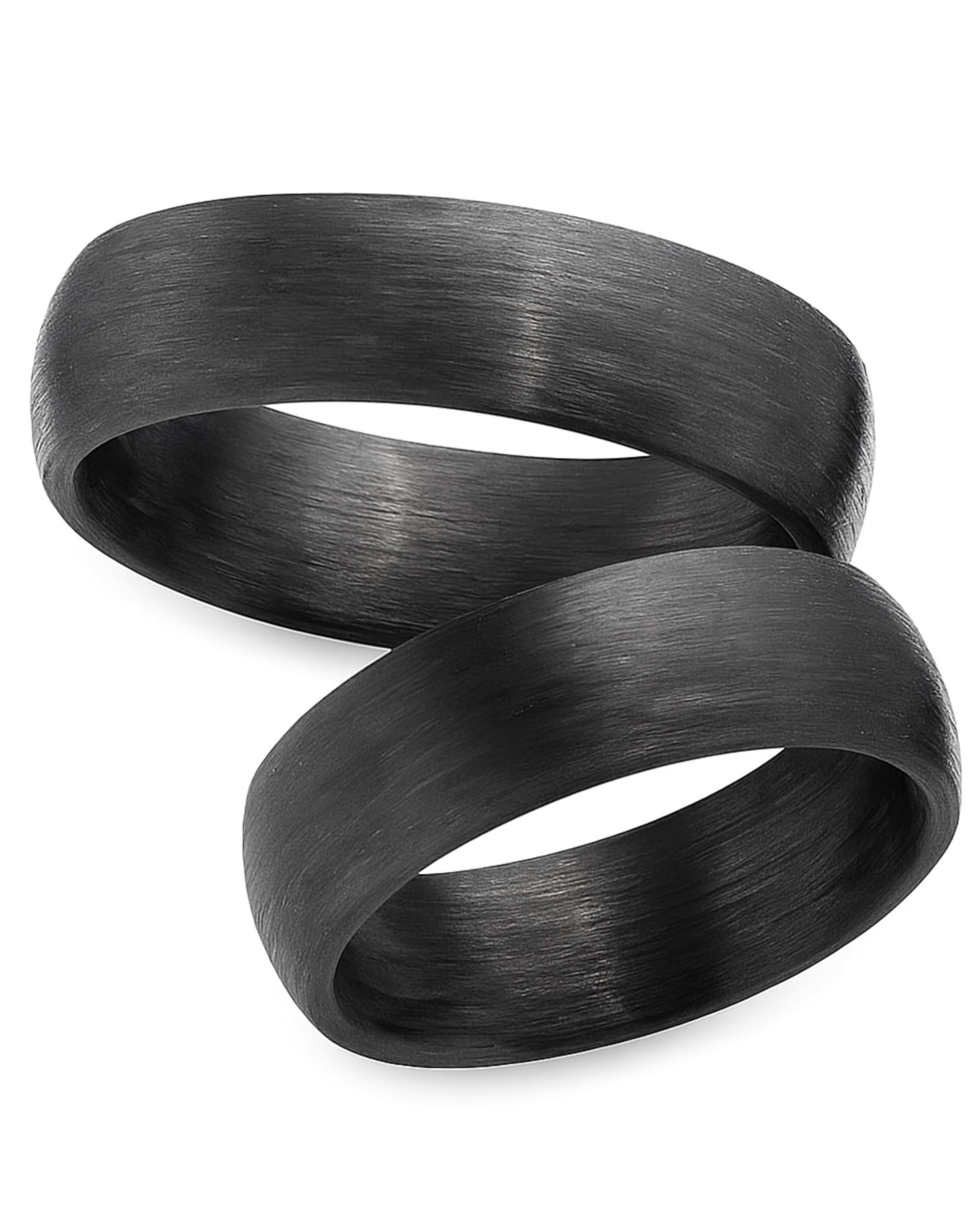 123traumringe Eheringe in Carbon I Partnerringe mit Etui I Gravierbare Eheringe mit Ringgröße 50-72 mm I Edle Verlobungsringe in 6 mm Breite & 2 mm Stärke I P37