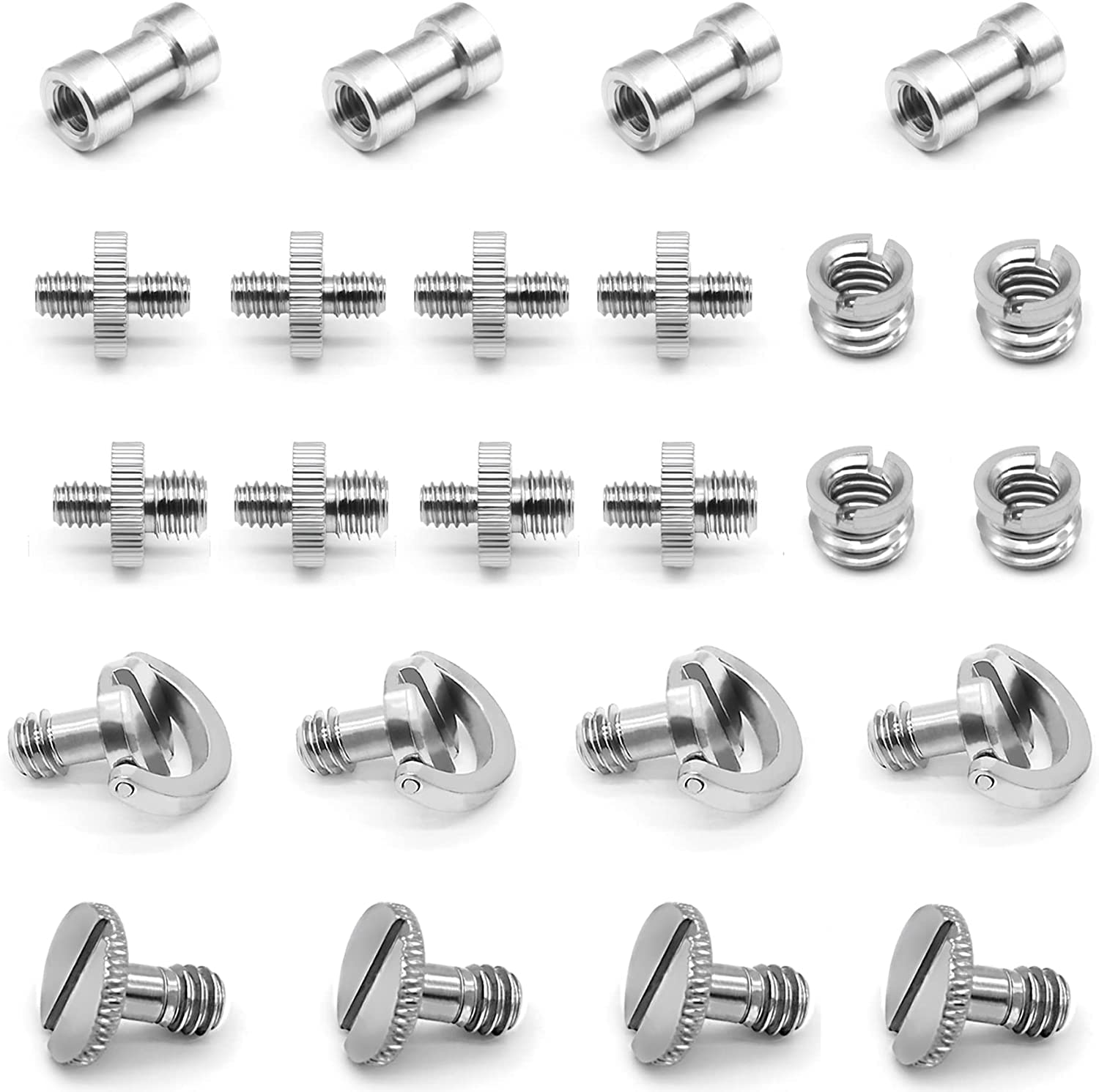 SHOPEE 1/4 to 3/8 Tripod Mount Screw，24pc Camera Tripod Screw Adapter, 1/4 to 1/4 Thread Screw Adapter，1/4 D-Ring Slotting Quick Release Plate Screw,for Camera Tripod Mount, Monopod, Flash Light Stand (B09S3XFZH5) Amazon Price History, Amazon Price Tracker
