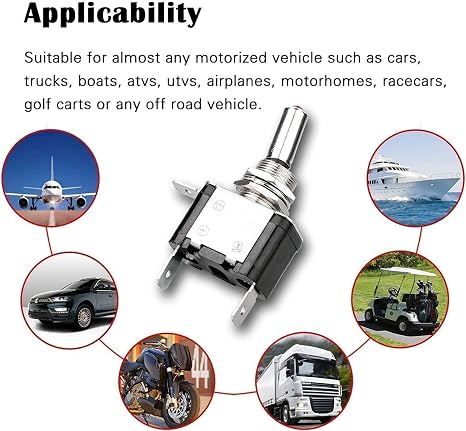 Linkstyle 5PCS 12V LED Toggle Switch, Waterproof 3 Pin SPST 20A ON/Off Red Lighted Rocker Toggle Switch, for Auto Car Marine RV Vehicles Truck Boat Dash