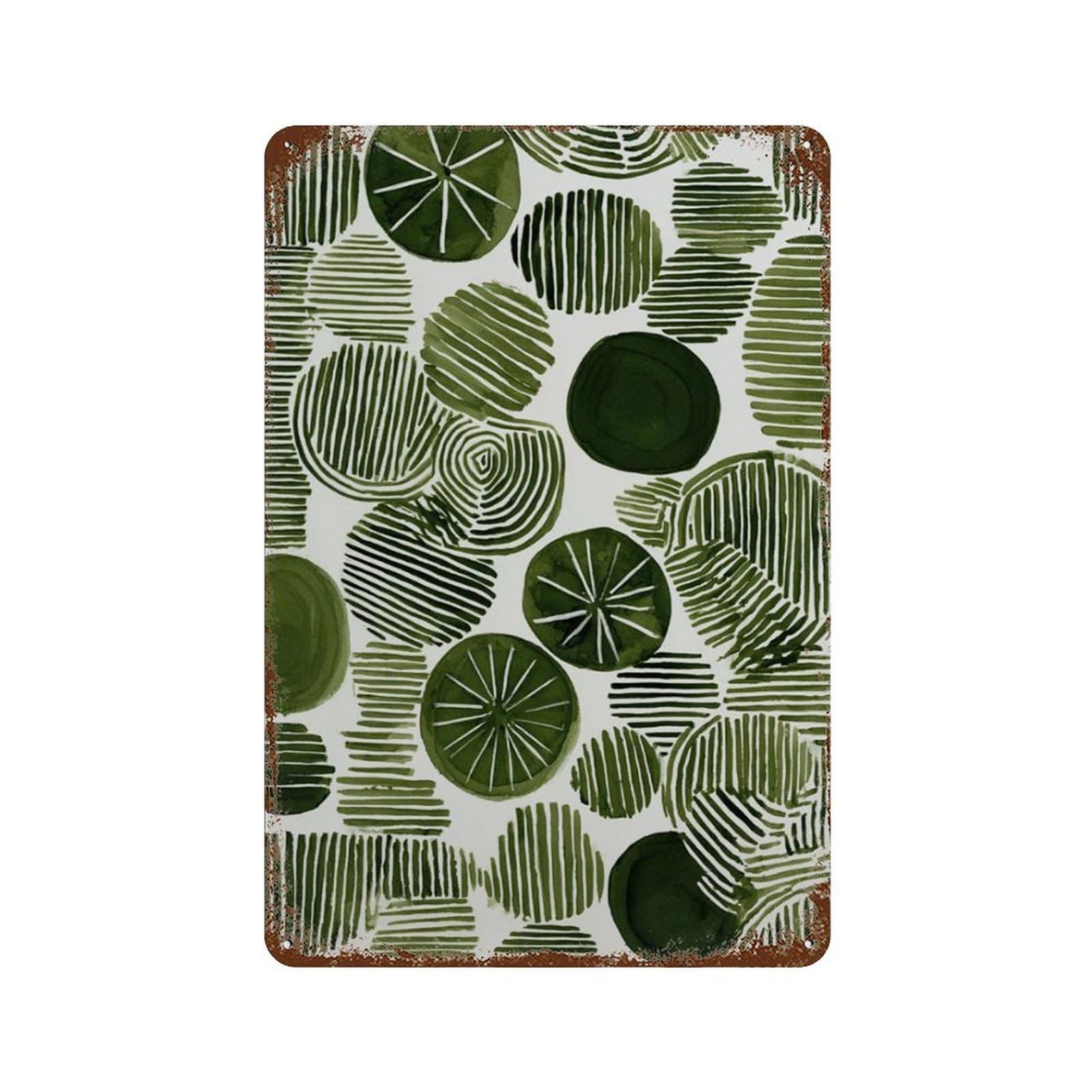 xiaoxiaoshen Green Botanical Leaf Tropical Palm Pattern Modern Nature Wall Decor Art Metal Tin Poster Modern Home Decor Art Home Bar Shop Decorations Vintage Sign 30x20cm