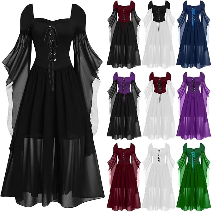 OIOLOYJM Witch Costume Women Sexy Plus Size Renaissance Vampire Gothic Halloween Costumes Woman 2025 Clothes Dresses
