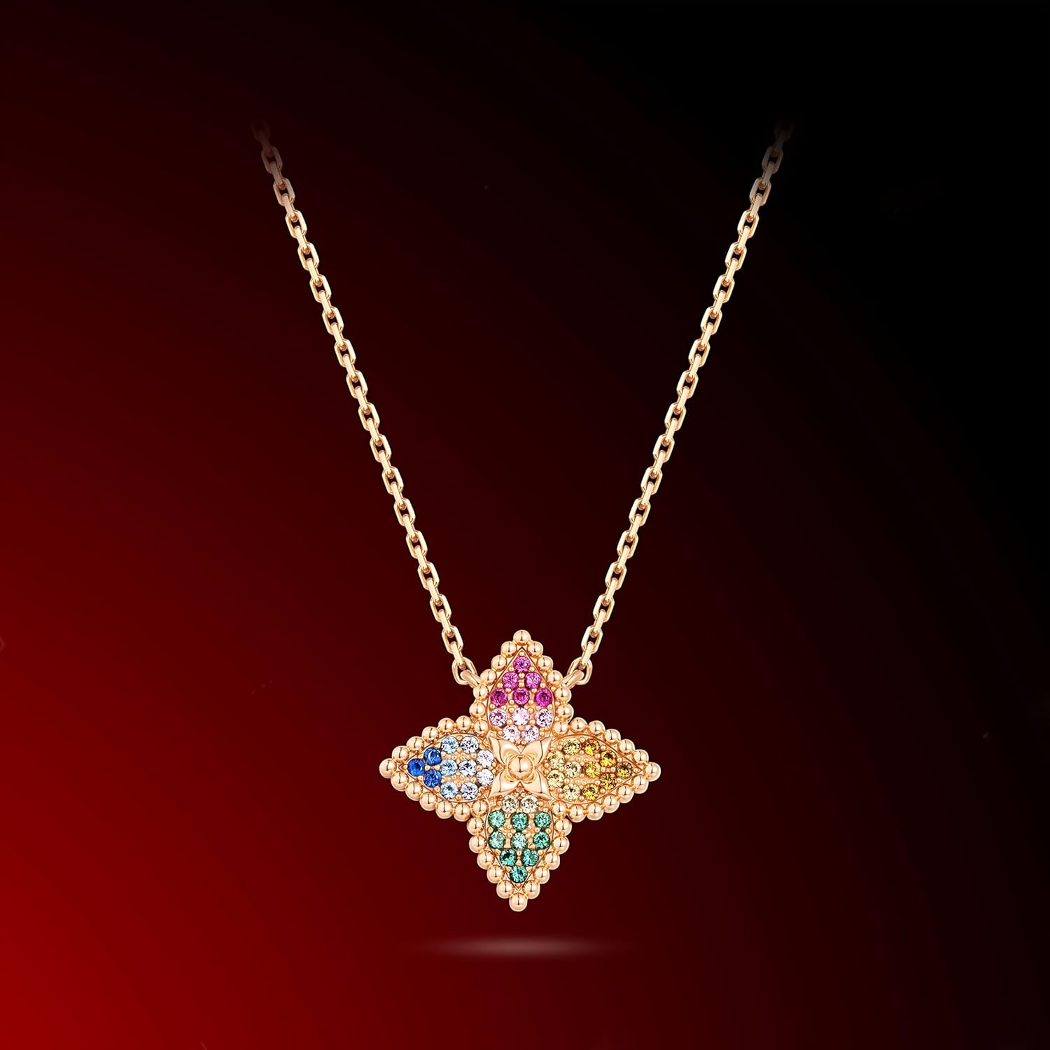 Gold Plated Rainbow Star Necklace for Women, Dainty Stainless Steel Chain with Multicolor Cubic Zirconia Pendant, Simple Layered Jewelry for Daily Wear and Gifts - Image 2
