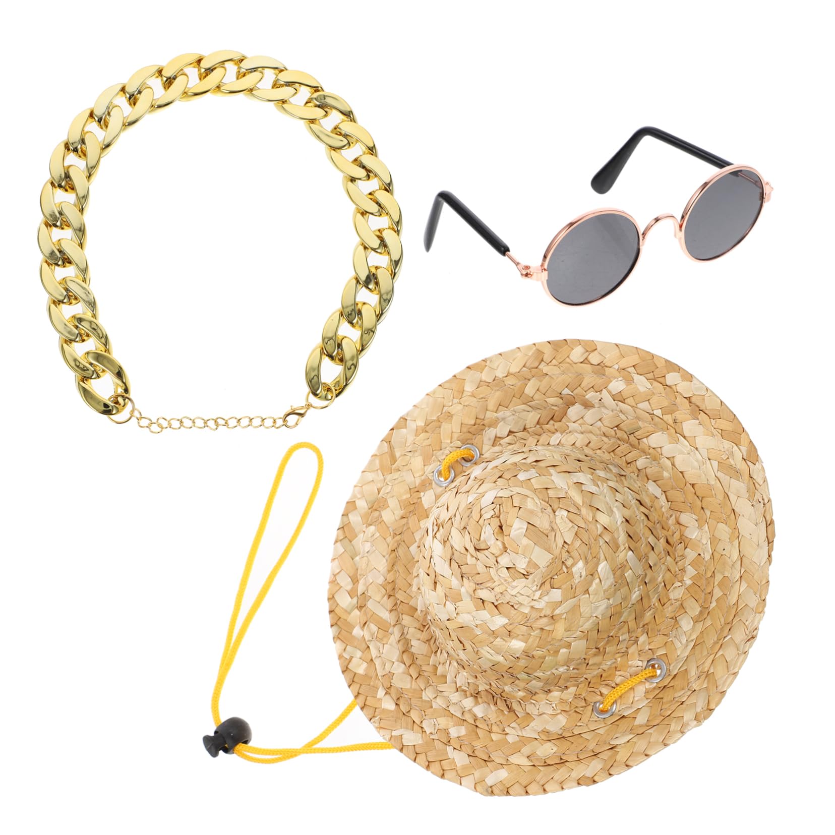 BESPORTBLE 3pcs Pet Set Sunglasses Necklace Cat Dog Party Supplies Stylish Pet Accessories for Christmas Birthday Thanksgiving