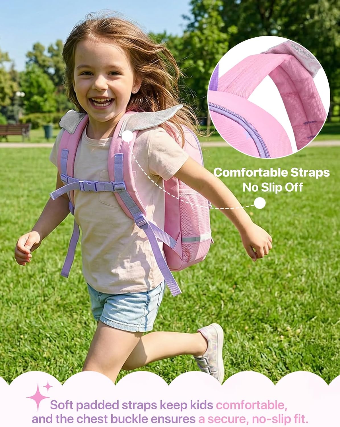 VX VONXURY Kids Backpack, Cute Lightweight Toddler Backpack for Age 3-6 Years Boys and Girls with Chest Buckle
