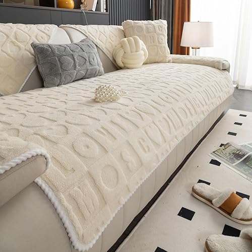 Miniatura 8 de vctops Funda suave de piel sintética con patrón de amor 3D para sofá, funda antideslizante para sofá seccional, protector de muebles (amarillo, 28 x