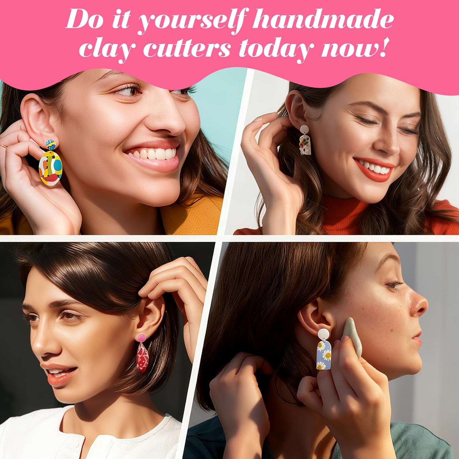 18 Pcs Polymer Clay Cutters, Clay Cutters for Polymer Clay Jewelry Variety Shape Clay Earring Cutter, Basic Jewelry Making Tools for Polymer Crafts - Image 4