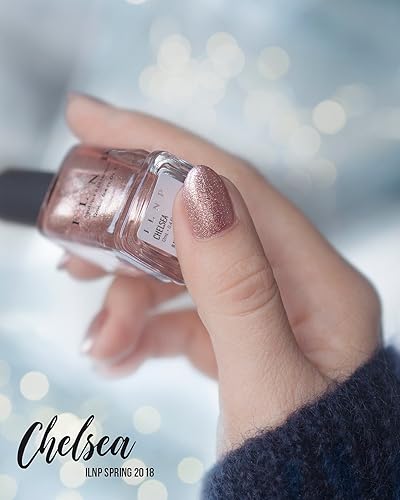 Miniatura 3 de ILNP Chelsea - Esmalte de uñas holográfico metálico dorado rosa pálido