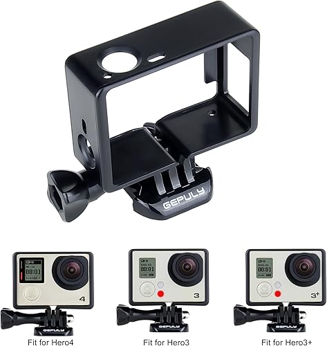 Miniatura 5 de GEPULY Carcasa protectora de montaje en marco con accesorios de soporte y tapa de lente para cámaras GoPro Hero 3, Hero3+, Hero 4 Black Silver