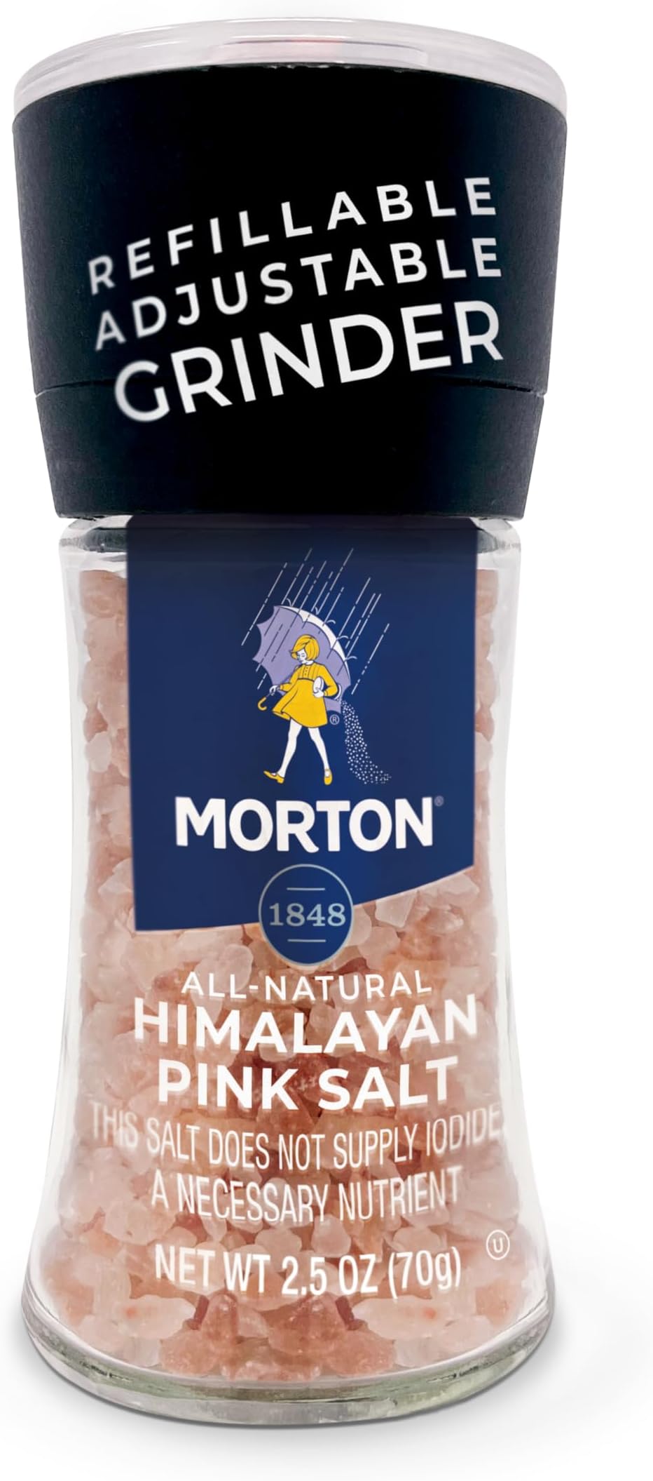 Himalayan Pink Salt, Grinder (2.5 oz), 6-Pack, Refillable & Adjustable, All-Natural, Perfect for Cooking, Seasoning, and Finishing
