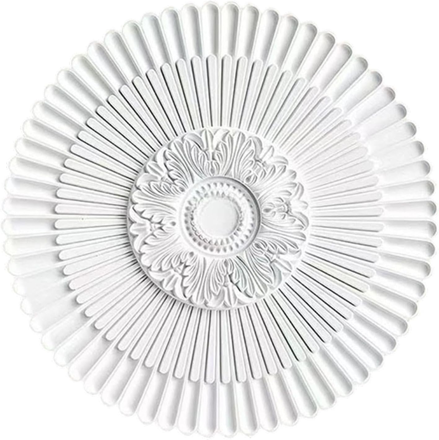 PU Ceiling Medallion Decorative Plate Replacement Elegant Round for Light Fixtures for Restaurant Bedroom Home, Dia 40cm Thick 2.5cm