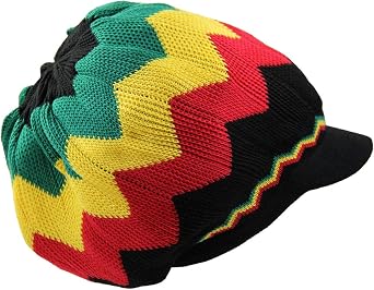 RW 100% Cotton Rasta Dreadlock Light Weight Beanie Visor (XXL)