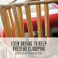 Vista 3 de Weston Estante de secado de pasta de bambú (53-0201), 10 brazos de secado, 16 pulgadas de alto, 14 pulgadas de ancho, se almacena plano