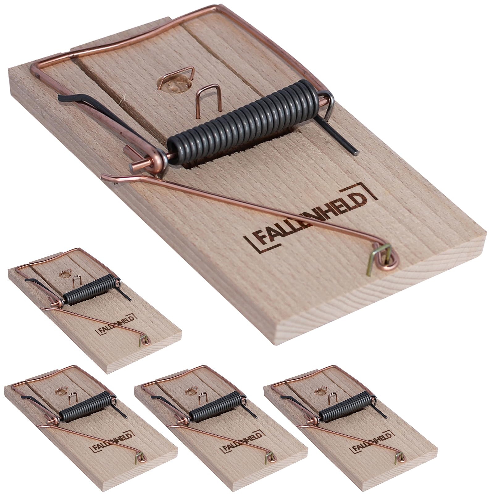 Pièges à Rats en Bois Lot de 5 - Tapette puissante sans Poison, Réutilisable