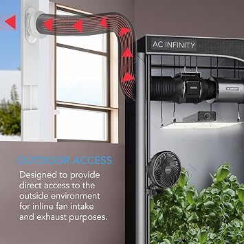 AC Infinity Window Duct Kit, Universal Vent Port for 4 and 6 Inline Fans