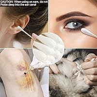 Vista 4 de Hisopos de algodón de bambú, 400 unidades, puntas redondas de hisopo de algodón orgánico, capullos de algodón de madera natural para orejas