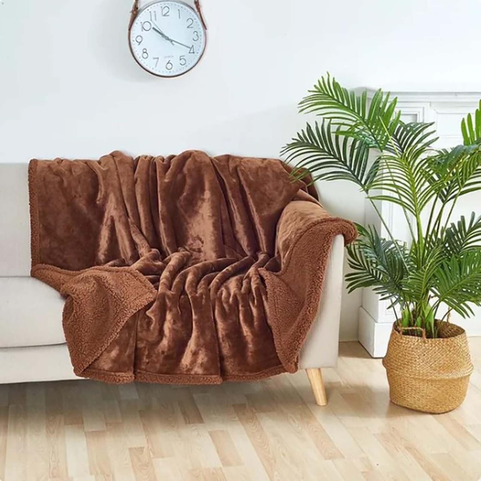 Couverture polaire sherpa imperméable réversible pour chien, lavable et douce, confortable et chaude pour lit ou canapé, idéale pour animaux de compagnie, 100 x 145 cm