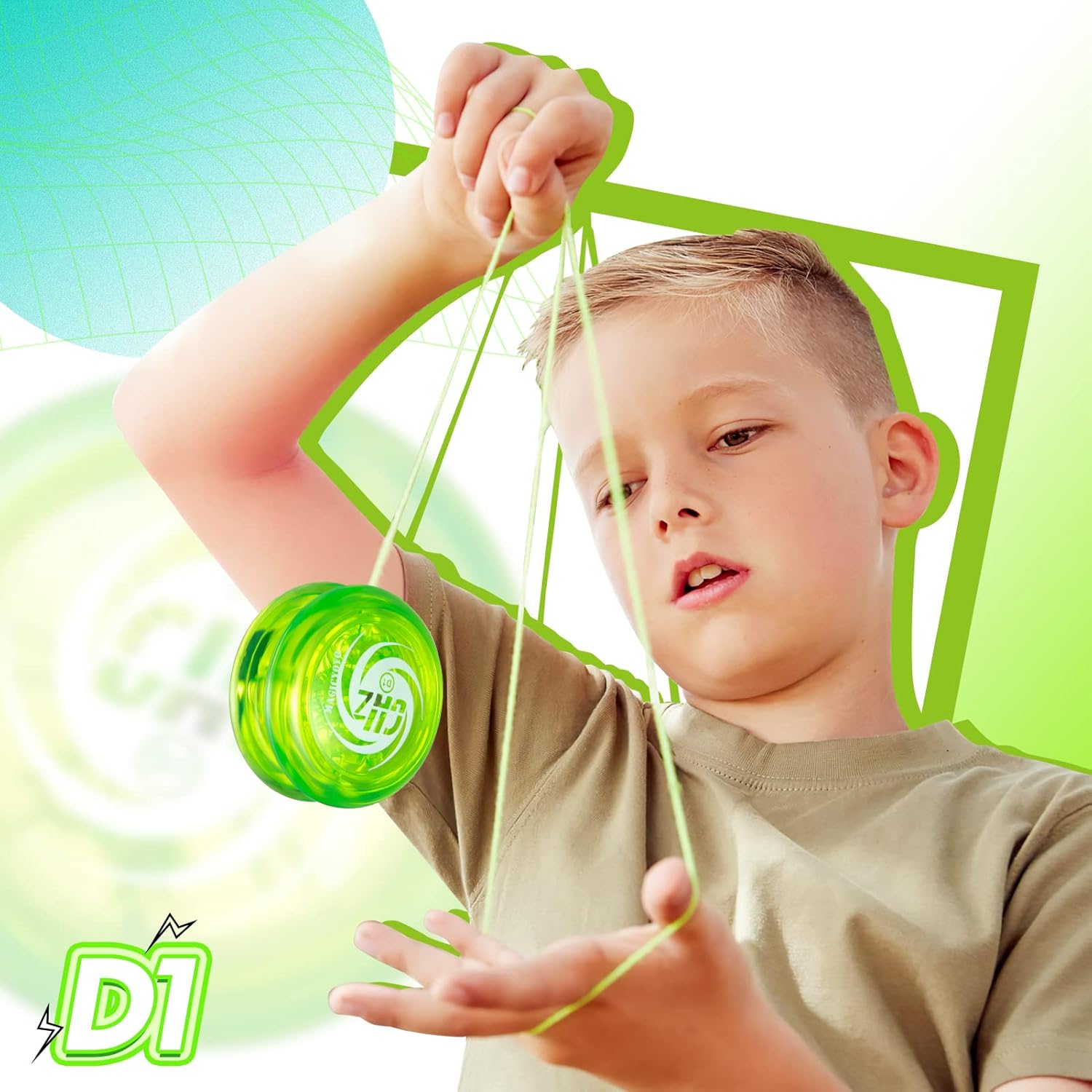 Responsive Yoyo D1 GHZ, 2A Looping Yoyo for Kids, Plastic Loop Yoyo for Beginner Practise Basic