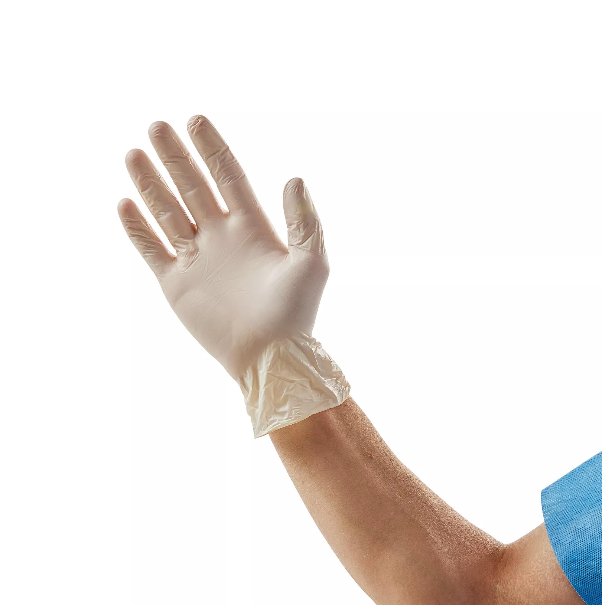 CARDINAL HEALTH™ Stretch Vinyl Exam Gloves Cream, LG, 150EA/BX, 10BX/CS