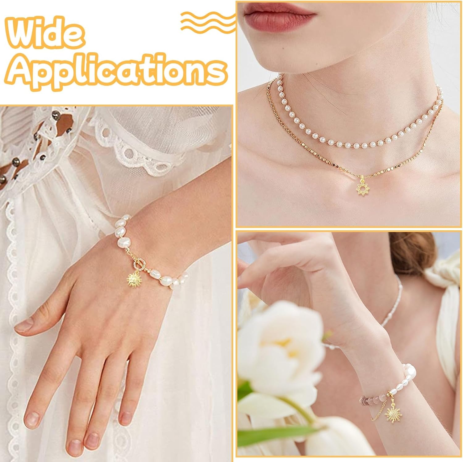 KitBeads 10Pcs 10 Styles Cubic Zirconia Sun Charms 18K Gold Plated Brass Celestial Sun Pendants Charm for Bracelet Jewelry Making Necklaces Earrings Bulk - Image 7