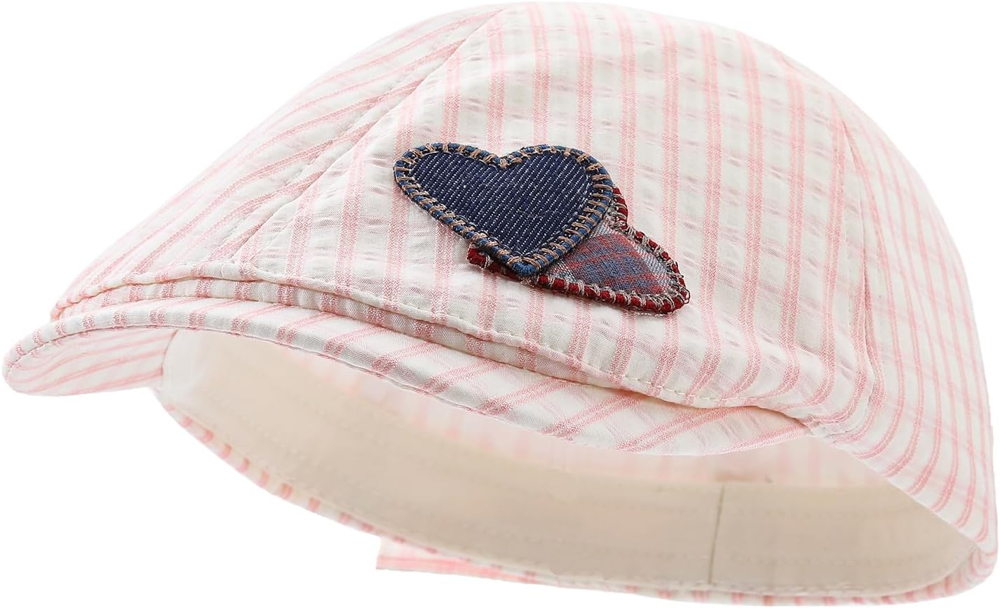 Women's Quick Dry Newsboy Cap Lightweight Summer Hat for Girls Casual Cabbie Hat with Heart Charm for Daily Travel