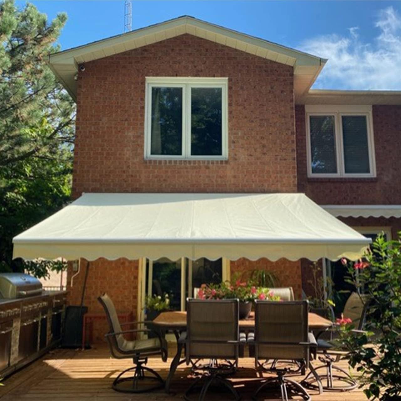 ALEKO Patio Awning Fabric Replacement | 6.5x5 Feet | 100% Polyester Canopy Cover, Sun Shade, Deck, Balcony | UV Protection | Ivory