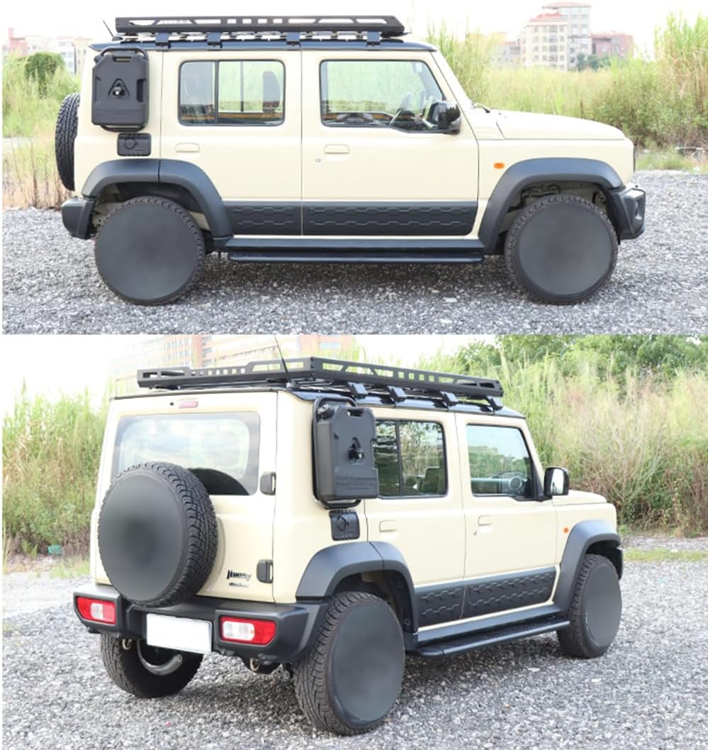 Toworldit 7.5L Rear Window Extension Lateral Support Off-Road External Water Tank with Lock Compatible with Suzuki Jimny 5-Door 2023-2025 (Black)