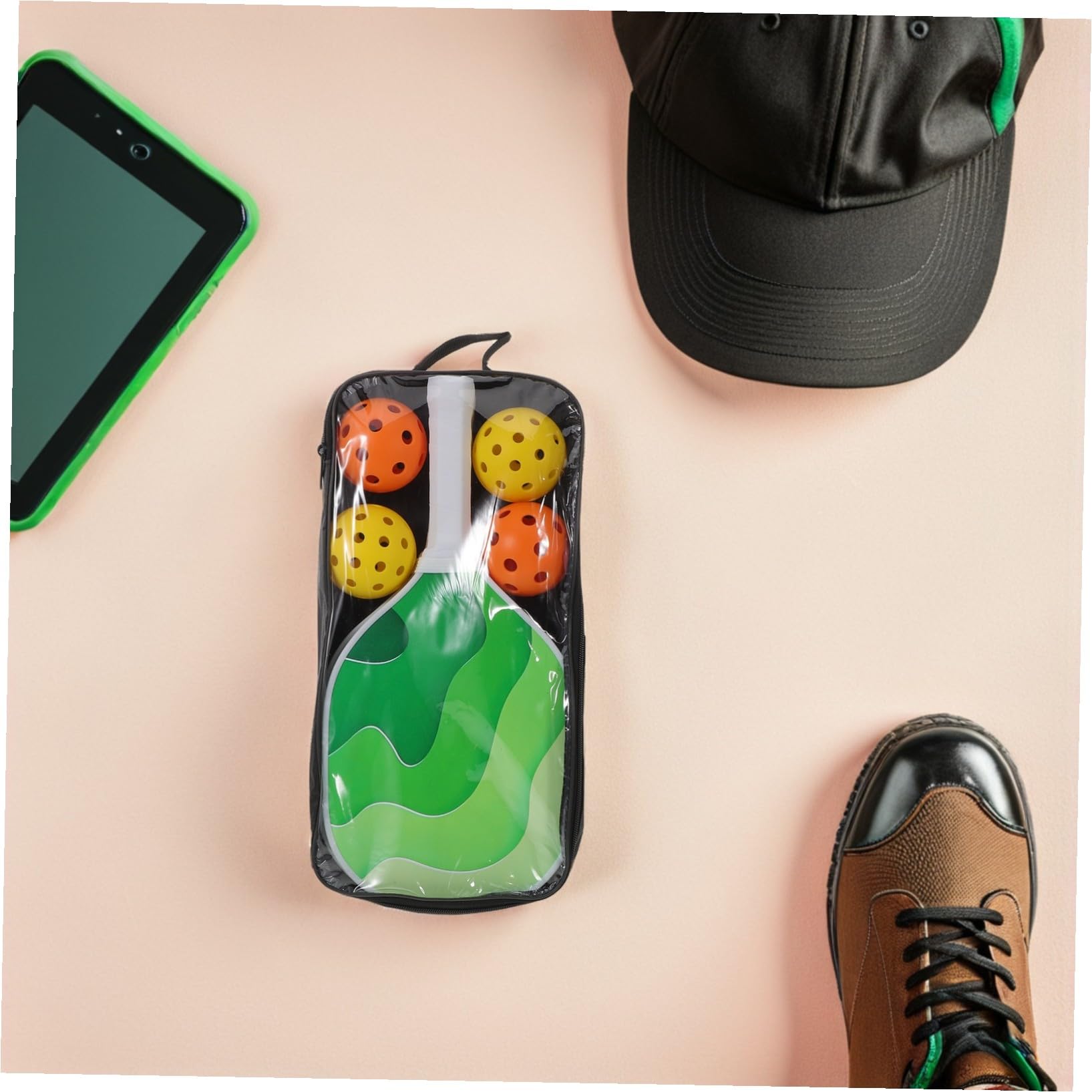 Anneome Set di Racchette da Pickleball in Legno per Principianti | Palle e Borsa Inclusi, Uso Indoor e Viaggio, Design Vivace e Bilanciato per Controllo