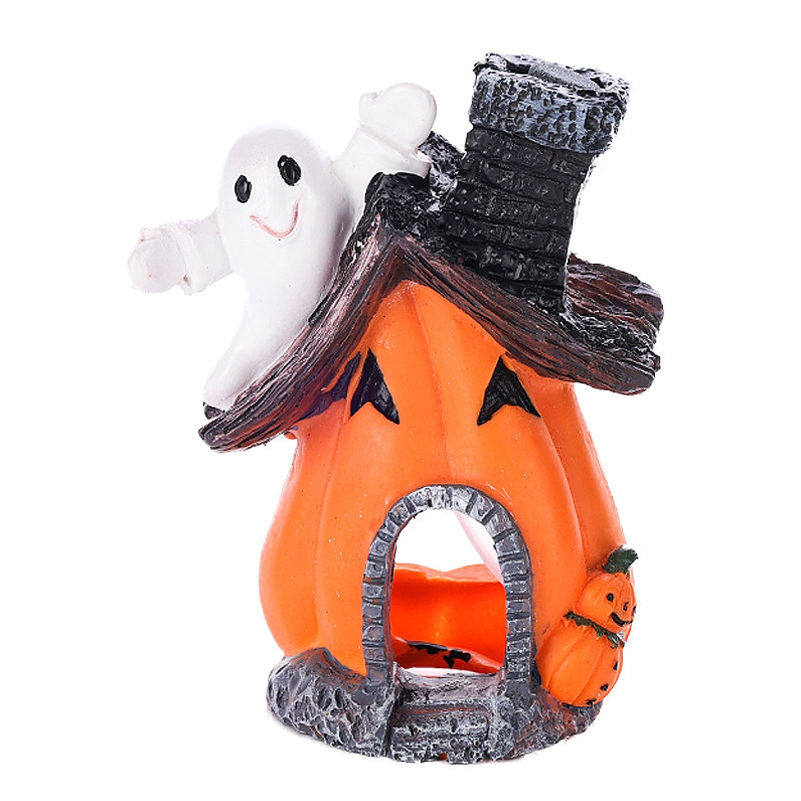 HZBB Aquariums Resin Pumpkin House Shelter Decoration Shrimps Fish Aquatic Pet Hideouts Fish Tanks Ornament Scene Landscape Aquariums Landscape Tanks Decoration