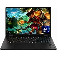 HP HyperX OMEN 15 inch Gaming Laptop, 2K 165Hz Display, Intel Core Ultra 7 365H, 16 GB RAM, 1 TB SSD, NVIDIA GeForce RTX 5050 GPU 8 GB Dedicated, Windows 11 Home, Shadow Black, 15-ga0099nr