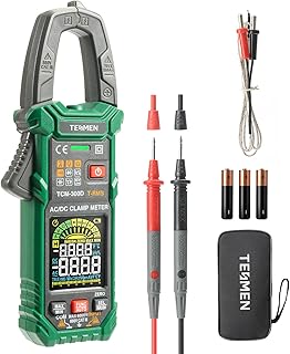 TESMEN TCM-300D Pince Amp&egrave;rem&eacute;trique num&eacute;rique 6000 Counts T-RMS Amp&egrave;rem&egrave;tre multim&egrave;tre &agrave; plage automatique voltm&egrave;tre avec courant et tension AC/DC NCV/fil actif r&eacute;sistance diode temp&eacute;rature - Vert