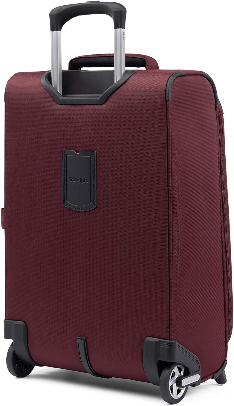 Travelpro Maxlite 5 Softside 2pc Set Expandable Carry On Upright 2 Wheel Luggage/Soft Underseat Tote, Lightweight Suitcase, Men and Women, Burgundy