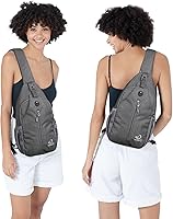 Vista 18 de Waterfly - Mochila cruzada tipo bandolera para viajes y caminatas, bolsa de pecho, Gris, talla única