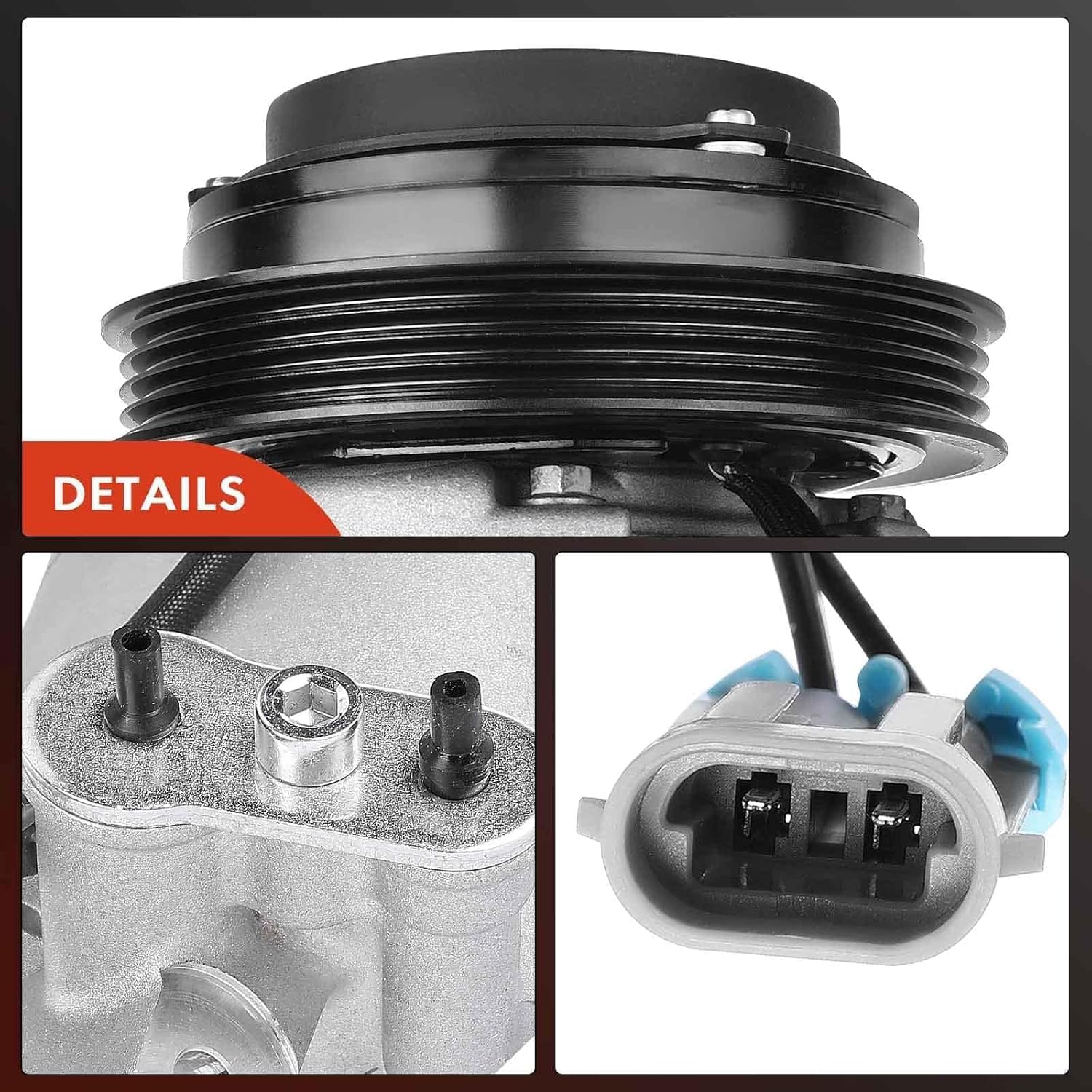 A-Premium Air Conditioner AC Compressor with Clutch Compatible with Chevrolet Camaro 2010-2015 Coupe, 2011-2015 Convertible, V8 6.2L, SP17 Compressor