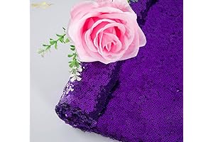 ShinyBeauty Xmas Sparkly Decoration 3 Feet 1 Yard Purple Sequin Fabric