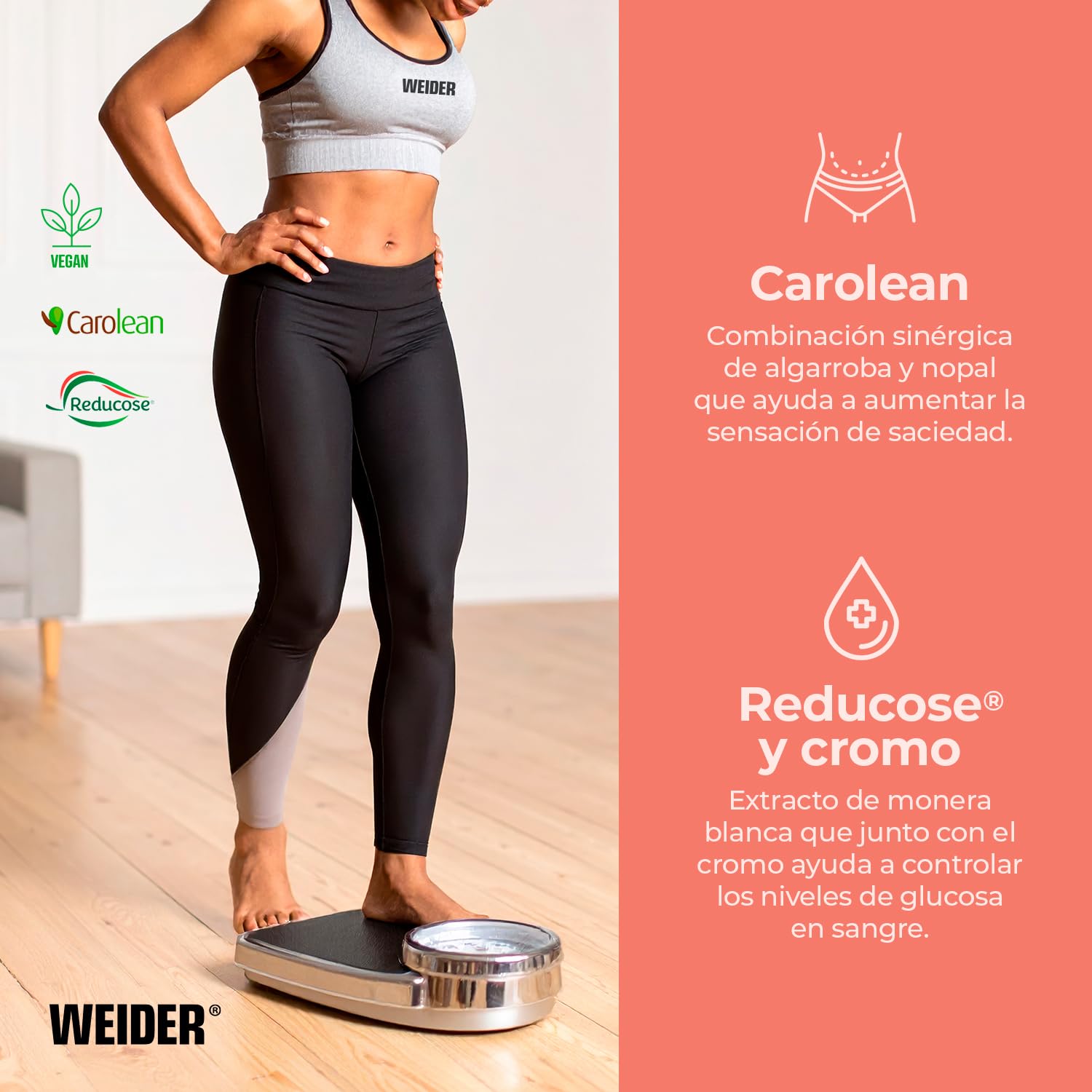 Weider Redupic (60 cápsulas) Ayuda a regular los niveles de glucosa y el apetito | con extractos naturales de Algarrobo y Nopal (Carolean™) y Morera blanca (Reducose®), con Cromo, 30 porciones
