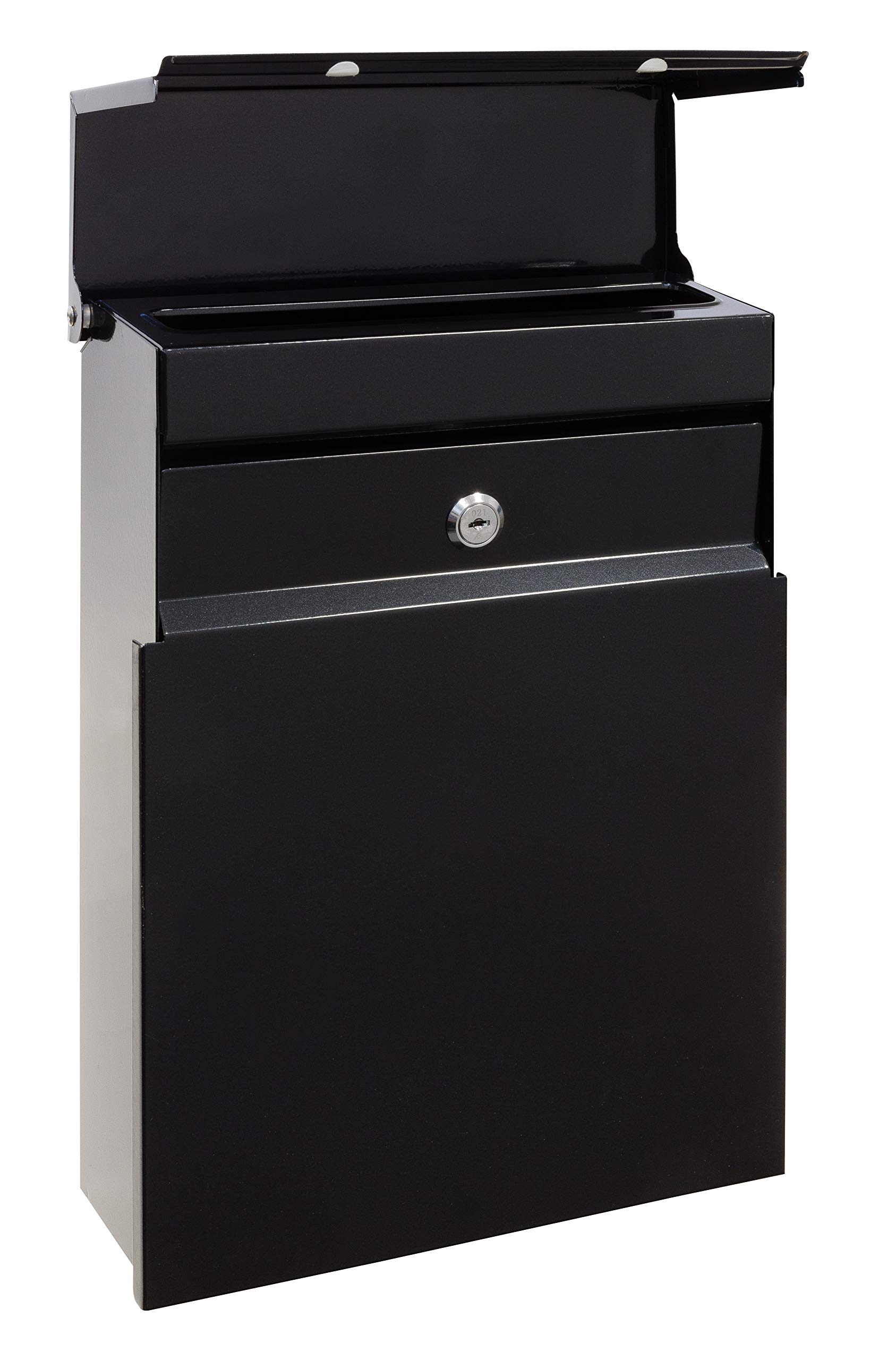 ARREGUI Figure E6704 Boîte aux Lettres Individuelle en Acier, Taille M (Courrier Format A4, Magazine), avec Serrure Protégée, Boîte aux Lettres Murale, Anti-Pluie, Facile à Installer, Noir