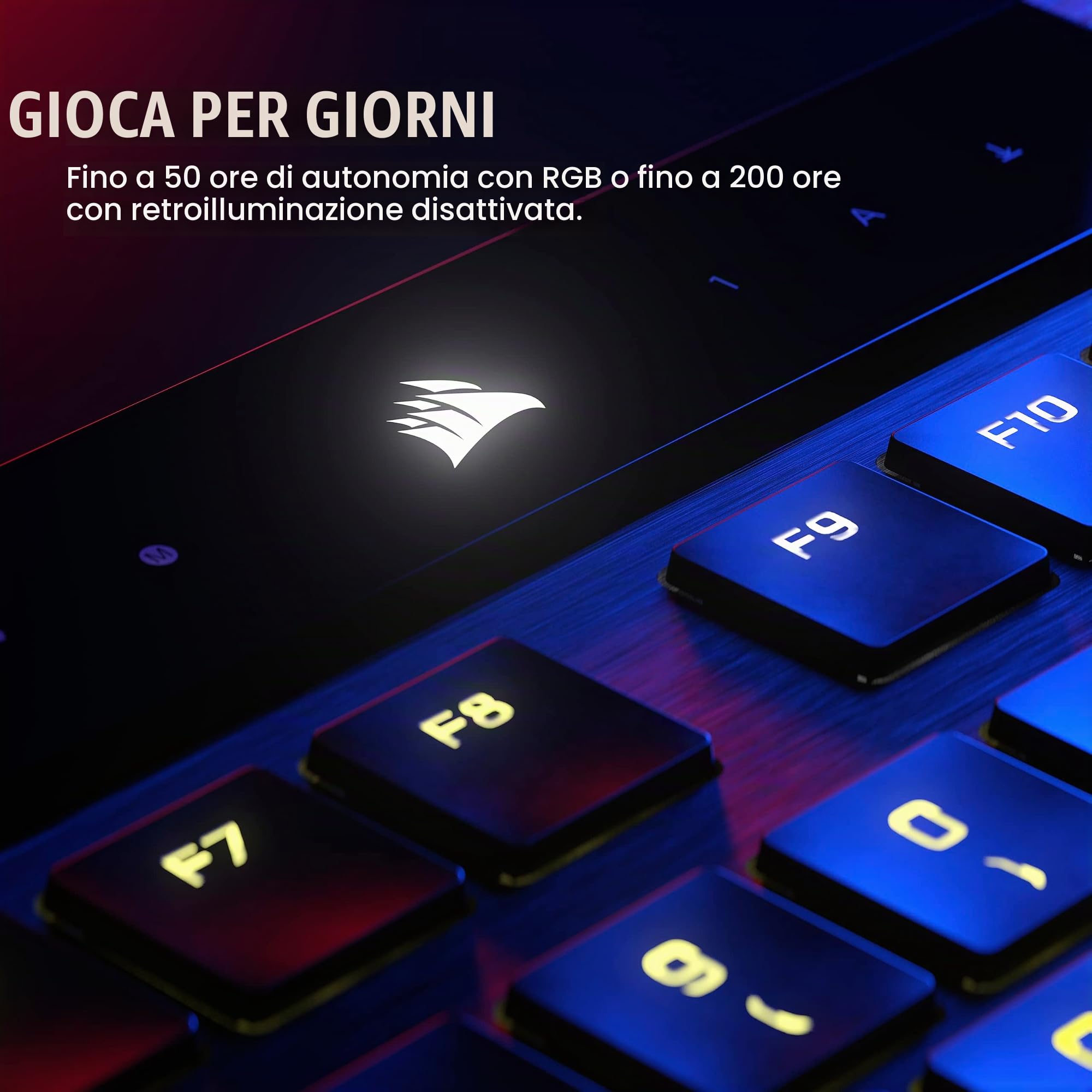 Corsair K100 AIR Wireless RGB Tastiera da gioco meccanica ultra sottile - Cherry MX Low Profile Tactile Switches - Low Latency Bluetooth - Compatibile iCUE - PC, Mac, PS5, PS4, Xbox - QWERTY UK - Nero