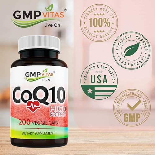 Miniatura 4 de CoQ10 500 mg, suplemento de coenzima Q10 de alta potencia, 200 cápsulas vegetarianas (suministro para 6 meses) apoya la salud del corazón, energía y