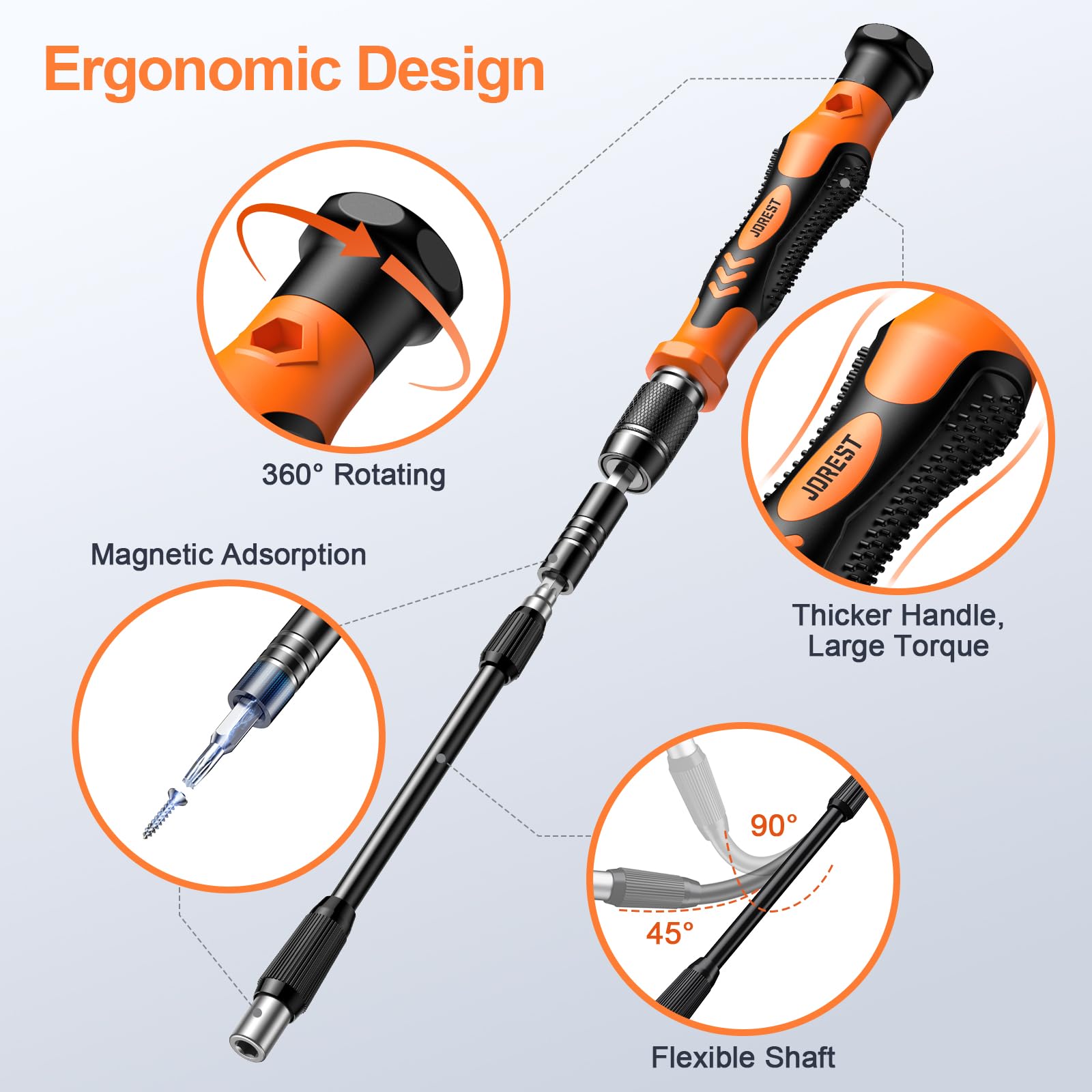 JOREST Zestaw wkrętaków precyzyjnych 117 w 1, profesjonalny zestaw do naprawy mini magnetycznych bitów torx, do PC, iPhone, laptopów, okularów, zegarów, przełączników, PS4, PS5, Xbox, elektroniki