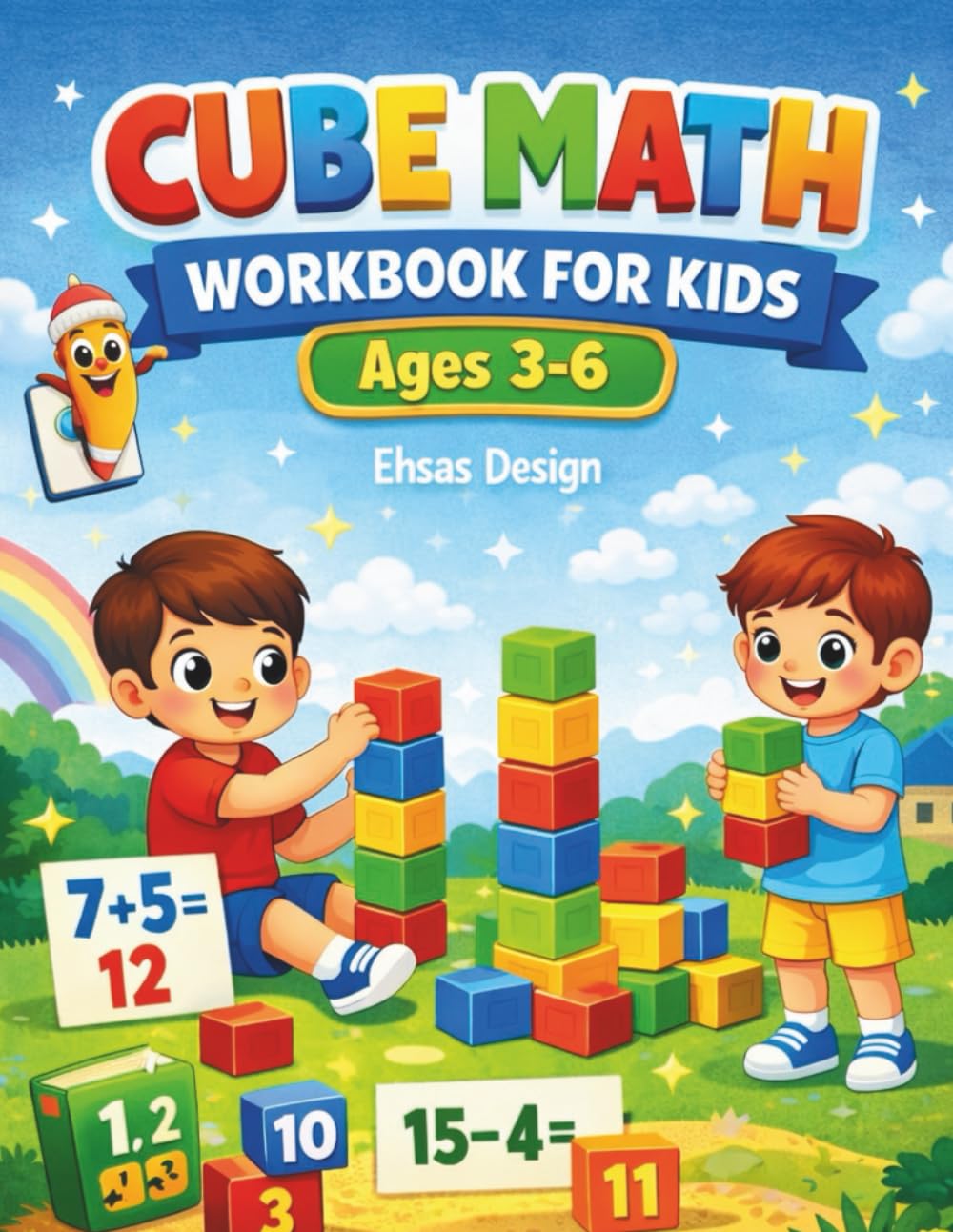 Cube Math Workbook for Kids Ages 3–6: Counting to 50, Addition & Subtraction to 20 with Fun Stack and Match Cubes