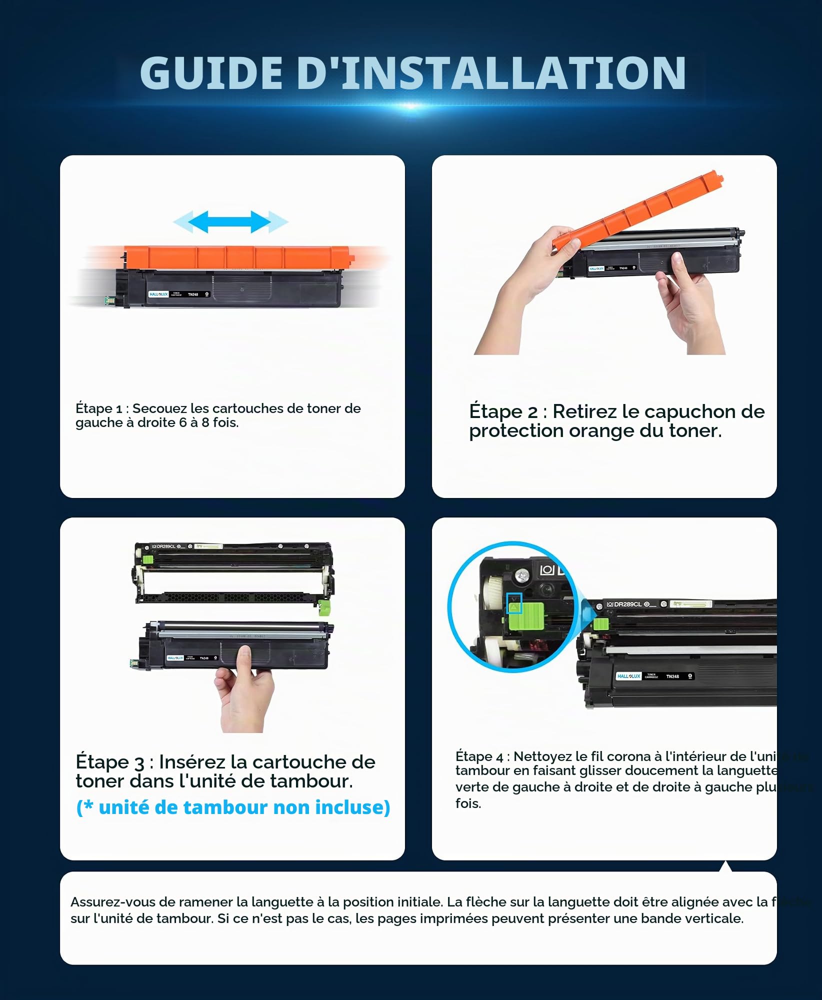 HALLOLUX TN248XL Compatible pour Brother TN248 Toner pour DCP-L3560CDW
