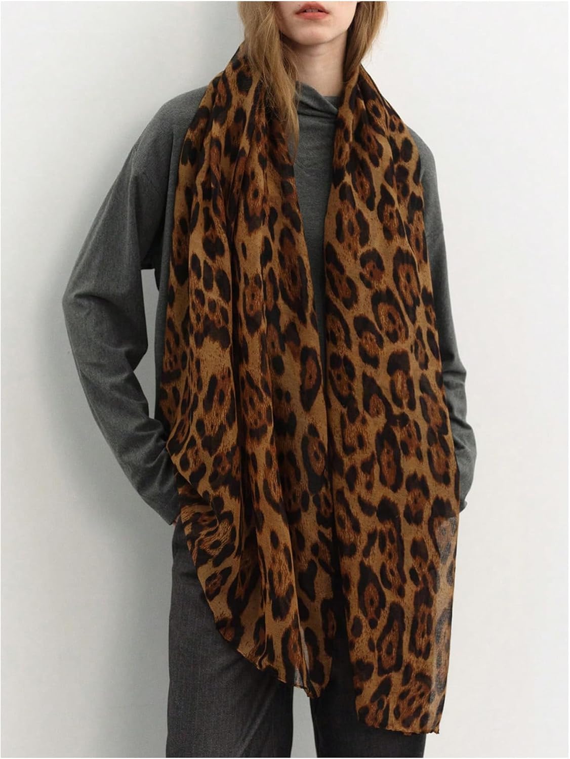 SHENHE Women's Leopard Print Scarves Lightweight Cheetah Scarf Shawls Wraps - Image 4