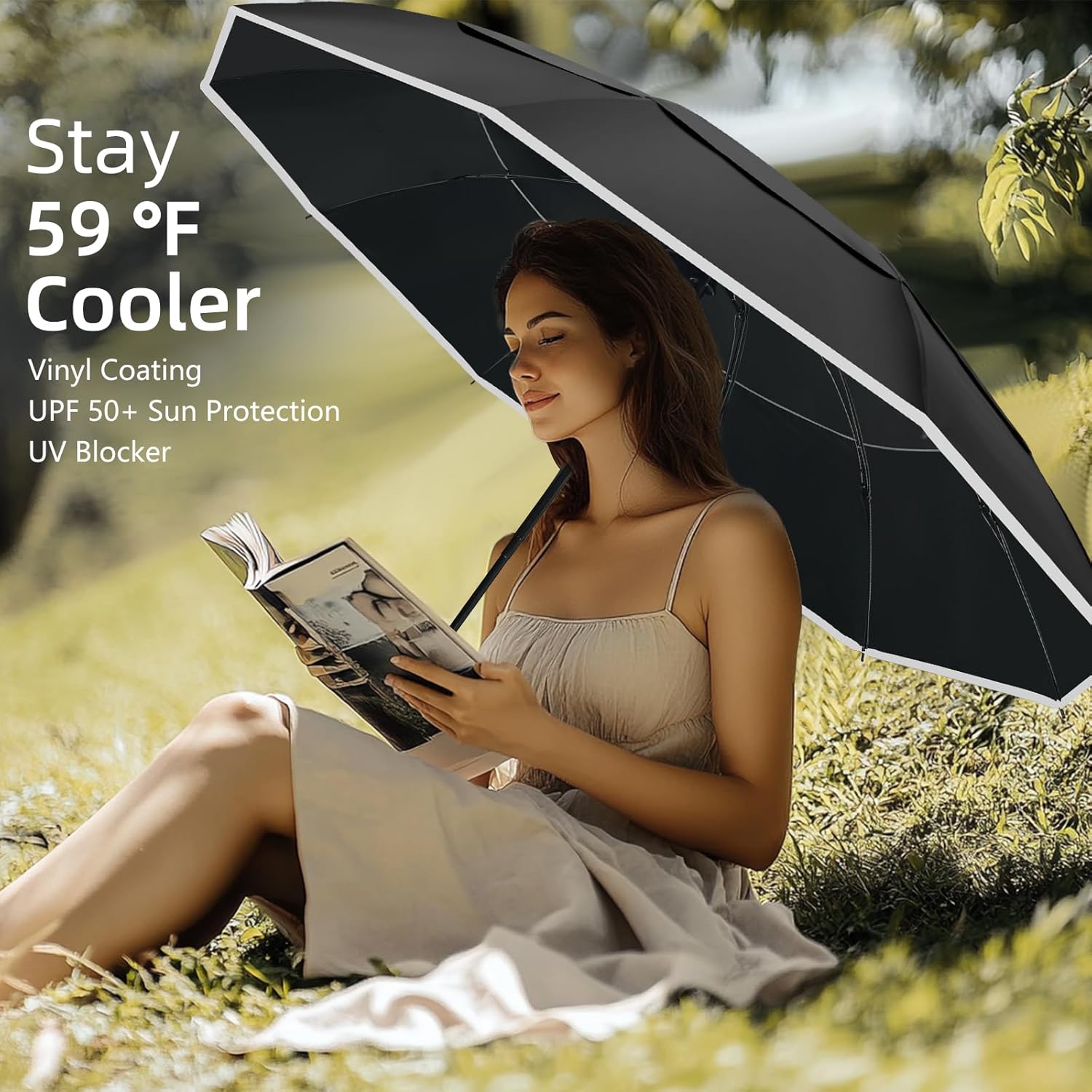 Windproof Inverted Umbrella with Reflective Stripe – Auto Compact Rain & Sun UV Umbrella for Car & Backpack - Image 5